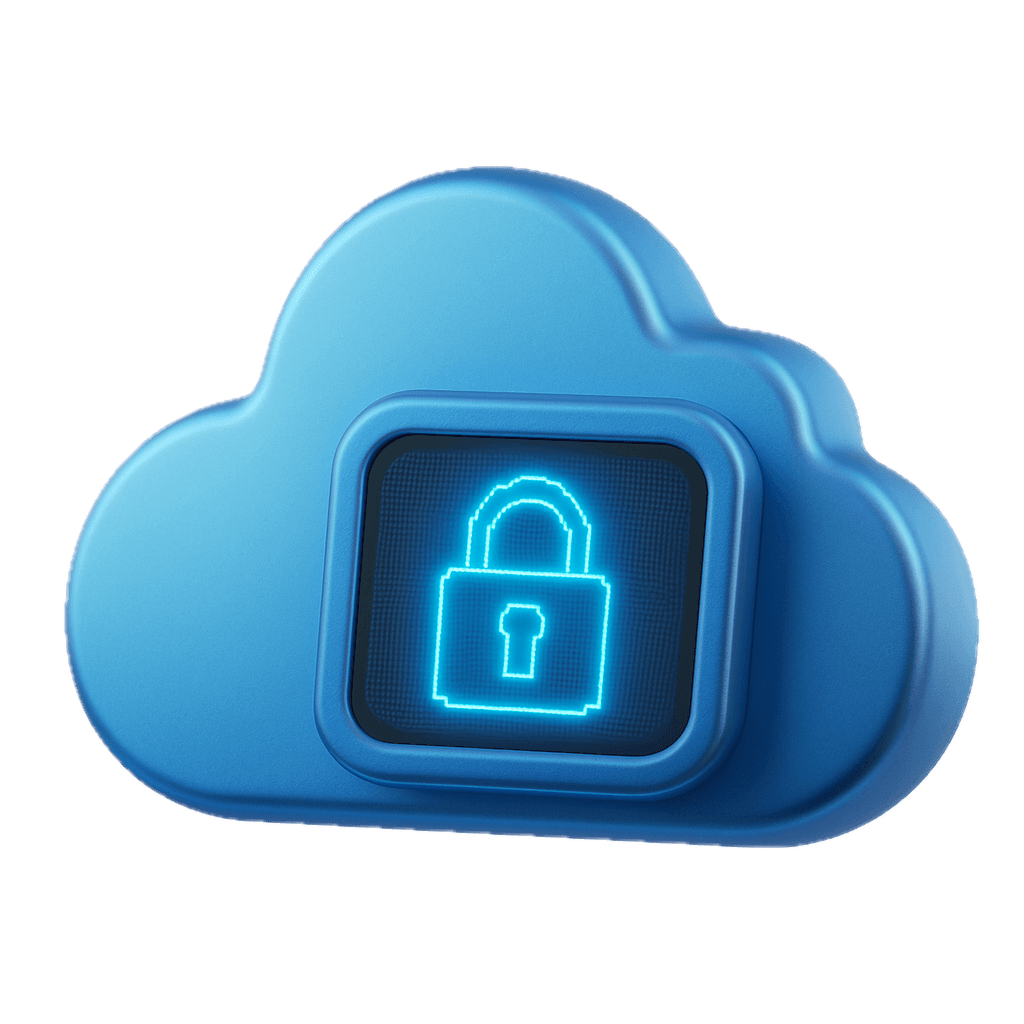 A cloud with a lock on it